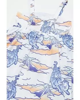 Платье Kenzo Strappy Dress All Over Printed Dress, белый