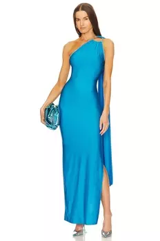 Платье Khanums X Revolve One Shoulder Cut Out Gown, синий