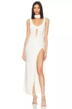 Платье Khanums X Revolve Tri Cut Out Gown, слоновая кость