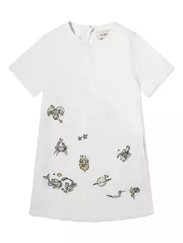 Платье Kiki с вышивкой Star Signs DL1961 KIDS, белый
