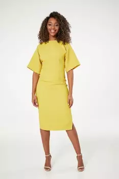 Платье кимоно миди Closet London, желтый