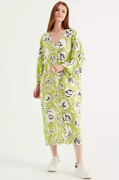 Платье-Кимоно на пуговицах Tbn, зеленый