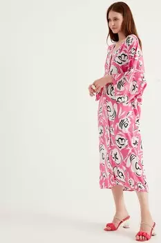 Платье-Кимоно с пуговицами Tbn, розовый