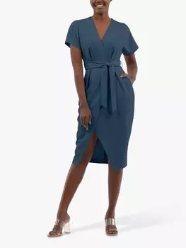 Платье-кимоно с запахом Closet London, Бирюзовый