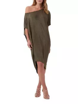 Платье-кокон из джерси сияющего металлизированного цвета Trina Turk, золото