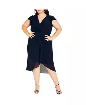 Платье-кокон Plus Size Wrap Swing Dress CITY CHIC, синий