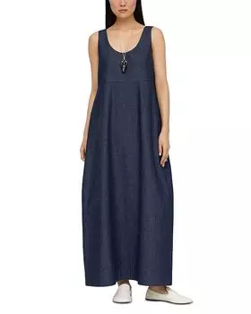 Платье-кокон с круглым вырезом Lafayette 148 New York, синий