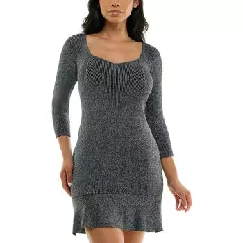 Платье коктейльное и вечернее женское регланное с металлическим узором BCX