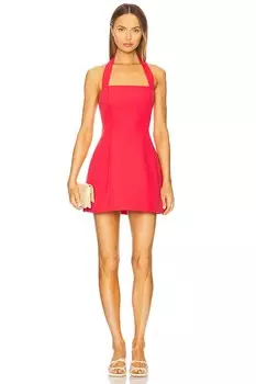 Платье-кольцо Nevelle с завязками на шее Bardot, flame red