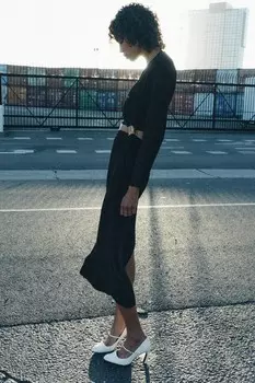 Платье коллекции ZW с вырезом ZARA, черный