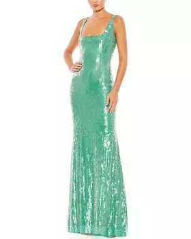 Платье-колонна Mac Duggal с пайетками, цвет jade