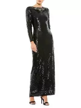 Платье-колонна Mac Duggal с пайетками, черный