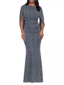 Платье-колонна с эффектом металлик Betsy & Adam, серый