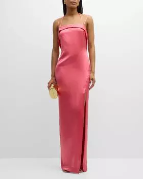 Платье-колонна с открытой спиной и бретелями Cult Gaia, цвет Blossom