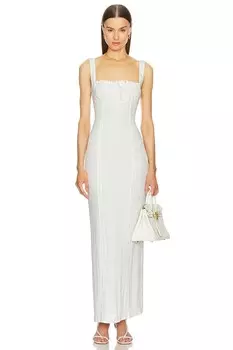 Платье-Колонна с вырезом-лозой Helsa, белый