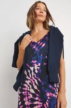 Платье комбинация 2 в 1 с принтом и джемпер Jd Williams, черный