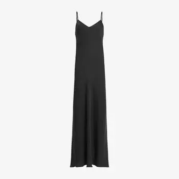 Платье-комбинация Allsaints Bryony вязаное с V-образным вырезом, черный
