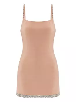 Платье-комбинация AMIRI, украшенное кристаллами, розовый