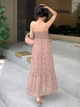 Платье-комбинация DAZY, мелкий цветочный узор, оборки/рюши, многоцветный