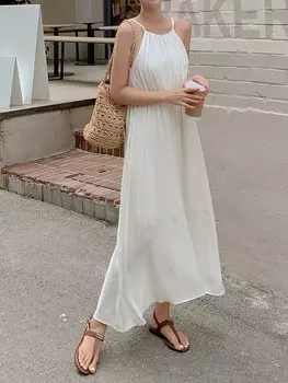 Платье-комбинация DAZY, однотонное, белый цвет