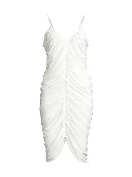 Платье-комбинация Diana с рюшами Norma Kamali, белый