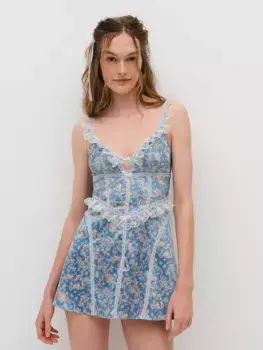 Платье-комбинация Emiliana For Love & Lemons, темно-синий