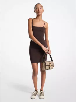 Платье-Комбинация из эластичного трикотажа Michael Kors, коричневый