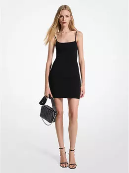 Платье-Комбинация из эластичного трикотажа Michael Kors, черный