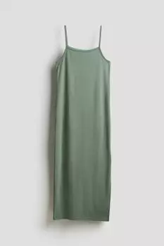 Платье-Комбинация из джерси H&M, хаки
