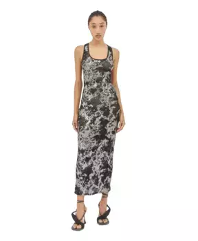 Платье-Комбинация из фольгированной сетки Diesel, черный