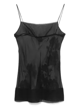 Платье-комбинация из органзы Carine Gilson, черный