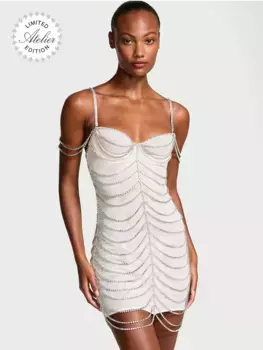 Платье-комбинация из тюля Atelier Victoria's Secret Wicked Crystal, белый