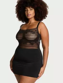 Платье-Комбинация Lacie в полоску с цветочным принтом Victoria'S Secret, черный