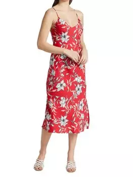 Платье-комбинация mallory с цветочным принтом rag &amp; bone Red floral