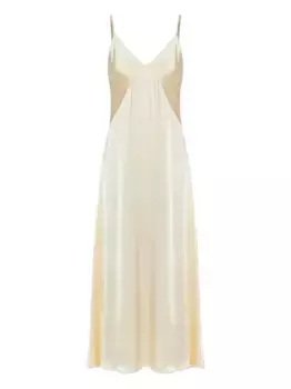 Платье-комбинация макси с V-образным вырезом Forte Forte, нейтральный