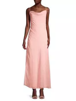 Платье-комбинация макси Tash+sophie однотонное, светло-розовый