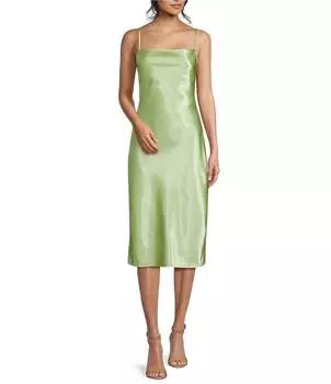 Платье-комбинация миди без рукавов с воротником-хомутом C&V Chelsea & Violet, зеленый