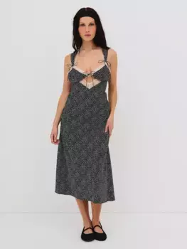 Платье-комбинация миди Evangeline For Love & Lemons, цвет Lottie Dot