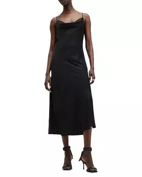 Платье-комбинация миди Hadley ALLSAINTS, черный