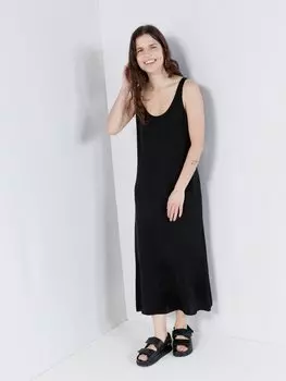 Платье-комбинация миди купро с краями babylock Raey, черный