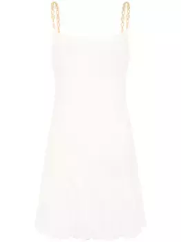 Платье-комбинация мини с цепочками Rabanne, белый