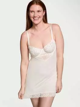 Платье-Комбинация мини с чашечками из модала и кружева Victoria'S Secret, белый