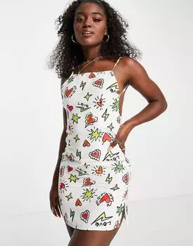 Платье-комбинация мини с квадратным вырезом ASOS DESIGN