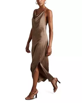 Платье-комбинация REISS Lilah, коричневый