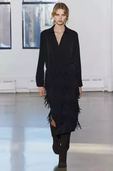 Платье-комбинация с бахромой коллекция zw ZARA, черный