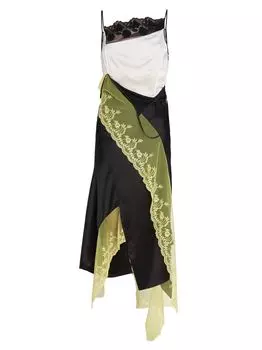 Платье-комбинация с двойным кружевом Meryll Rogge, черный