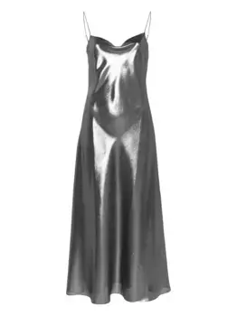 Платье-комбинация с кружевом Carine Gilson, серебяный