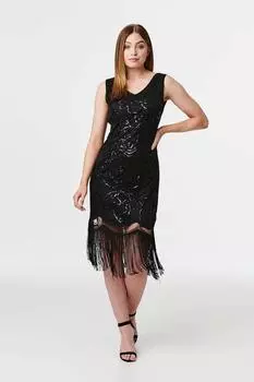 Платье-комбинация с пайетками Izabel London, черный