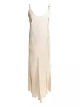 Платье-комбинация с завязками асимметричное платье MAX MARA, нейтральный