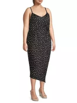 Платье-комбинация Socialite плюс с перекручиванием спереди, черный